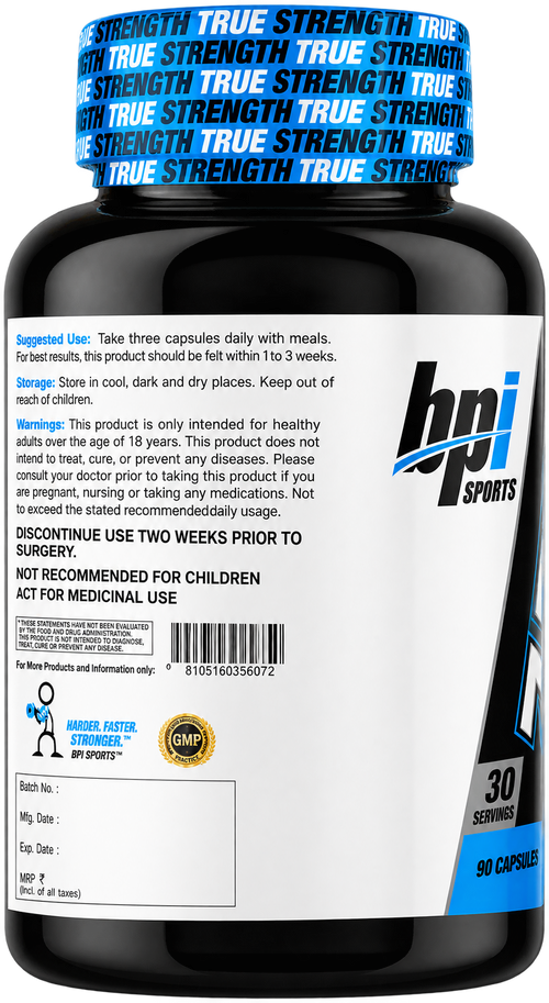 BPI Sports ZMA | Mineral Supplement with Zinc, Magnesium & Vitamin B6 | 90 Capsules